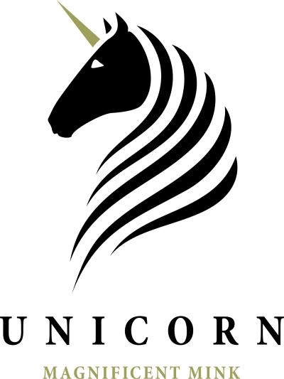 Unicorn logo black gold